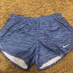 Blue and black nike shorts